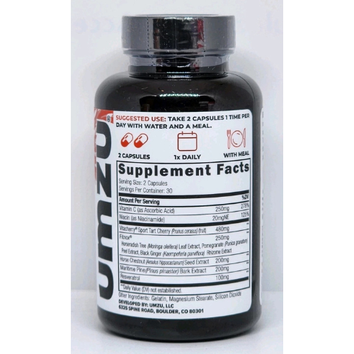 UMZU REDWOOD MAX Blood Flow Support Dietary Supplement 60 Capsules New