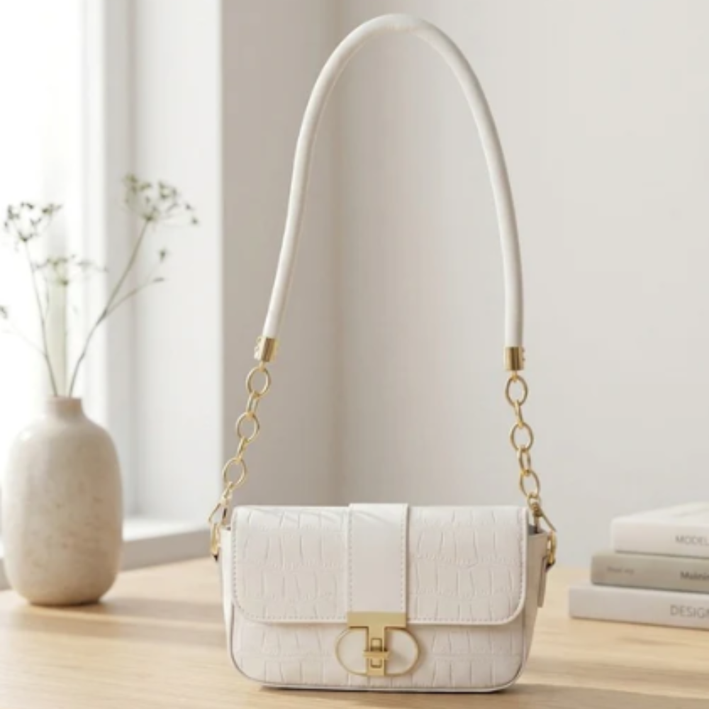 Crocodile Pattern Underarm Bag for Women – Elegant Small Square Shoulder & Crossbody Mini Purse | Fashion Luxury Handbag