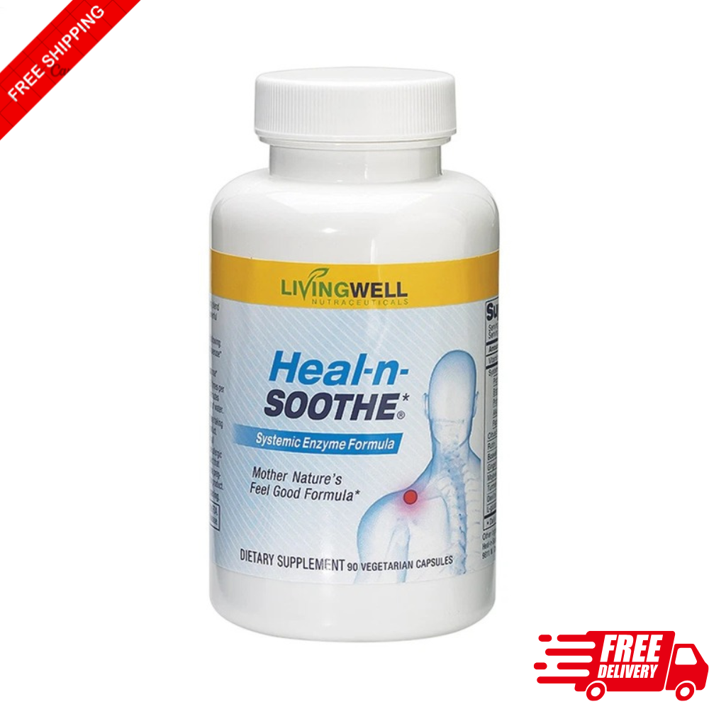 LivingWell HEAL-N-SOOTHE Proteolytic Enzymes Pain Relief & Inflammation