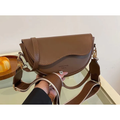Casual Minimalist Saddle Crossbody Bag for Women - Trendy Underarm Shoulder Bag | Solid Color Bucket Style Versatile Everyday Handbag