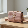 Fashion Heart Pattern PU Leather Shoulder Bag for Women - Waterproof Chain Decor Crossbody Bag